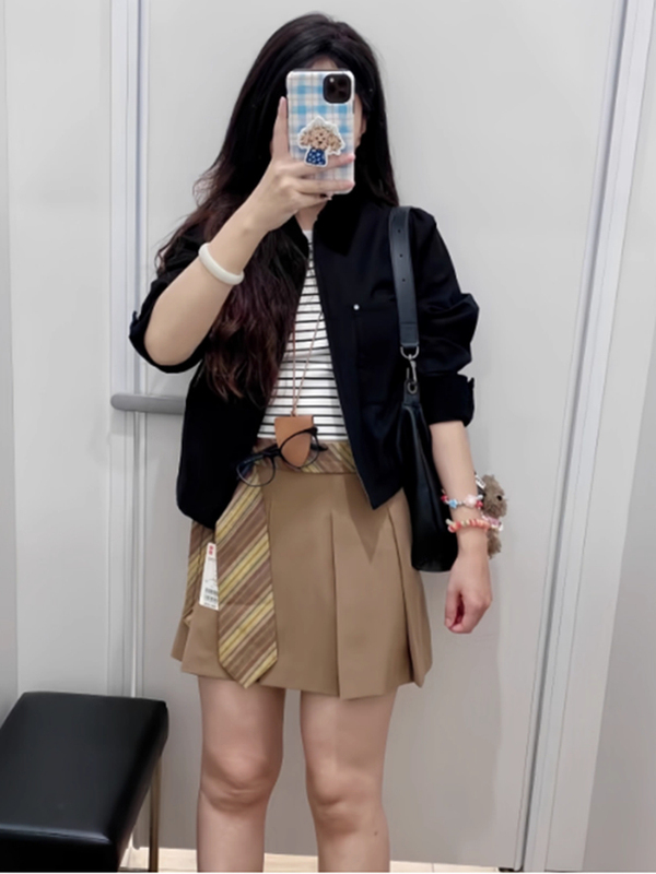 479208 秋季新款女装拉链短外套茄克 翻领工装夹克休闲上衣|undefined
