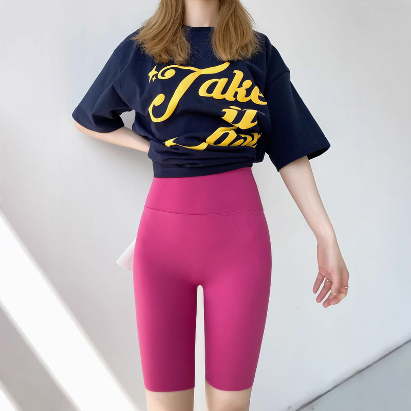 Summer New Arrival No Embarrassment Line Five Leggings Breathable Running Sports Yoga Pants Korean Style High Stretch Women's Pants