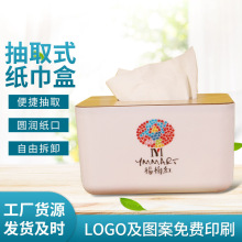 定制可印LOGO纸巾盒 客厅轻奢酒店饭店收纳盒 塑料擦手创意抽纸盒