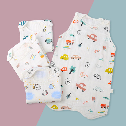 High-density four-layer pure cotton washed gauze sleeping bag baby anti-kicking quilt cloak air conditioning quilt small and large optional