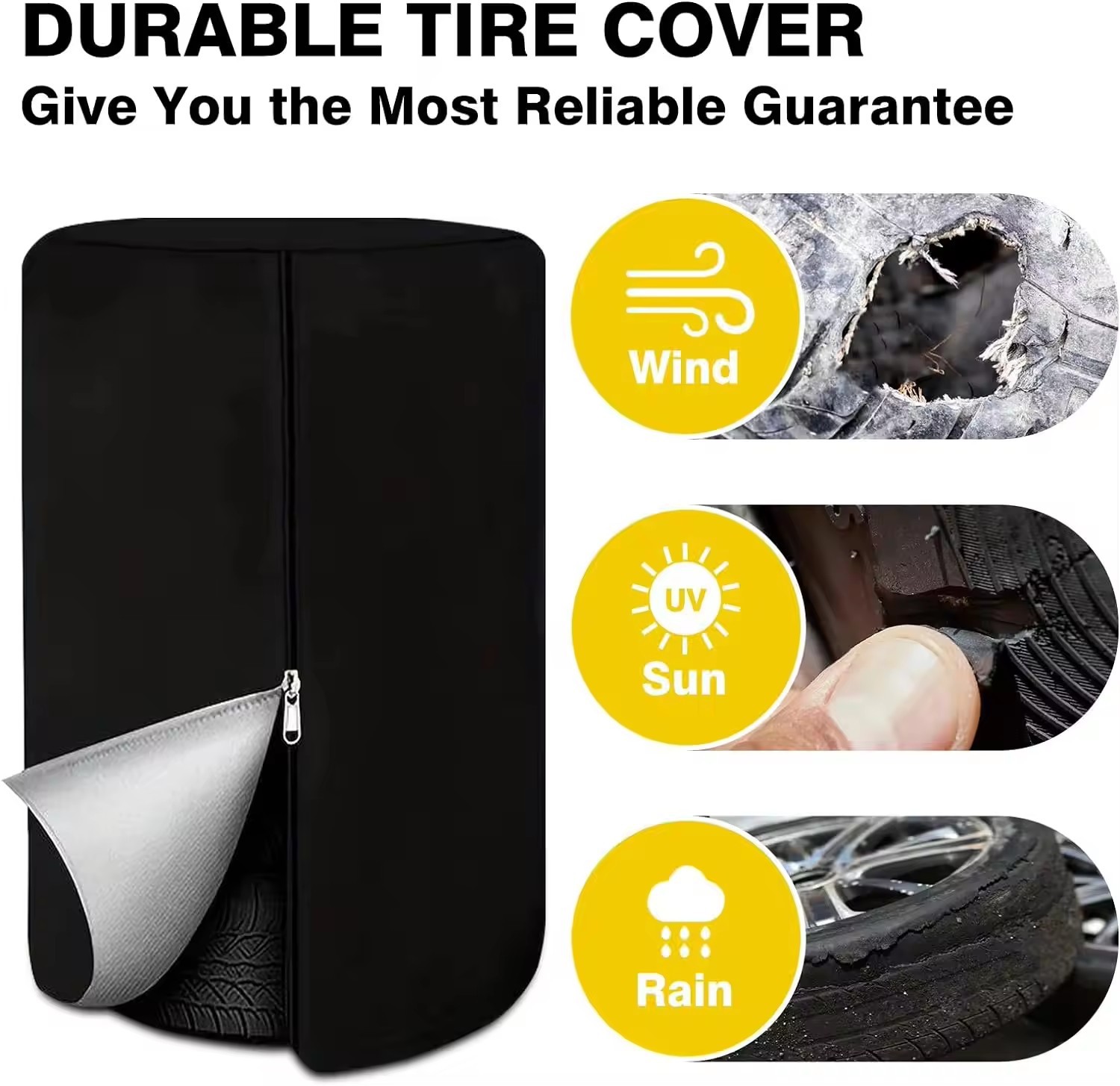 Car Tire Cover Sunproof and Waterproof 420D Oxford Cloth 4-Pack Tire Spare Tire Dust Cover Oxford Cloth Tire Cover