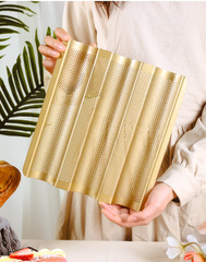 Super sale 3-piece French baguette mold, non-stick bread baking pan, wavy toast grinder, large 3-slot baguette mold