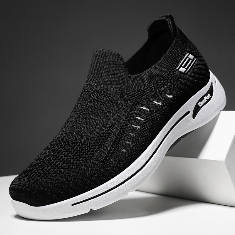 Zapatos para hombres 2025 primavera nuevos zapatos para hombres casuales zapatos para correr tejidos voladores zapatos de tela zapatos deportivos transpirables para hombres
