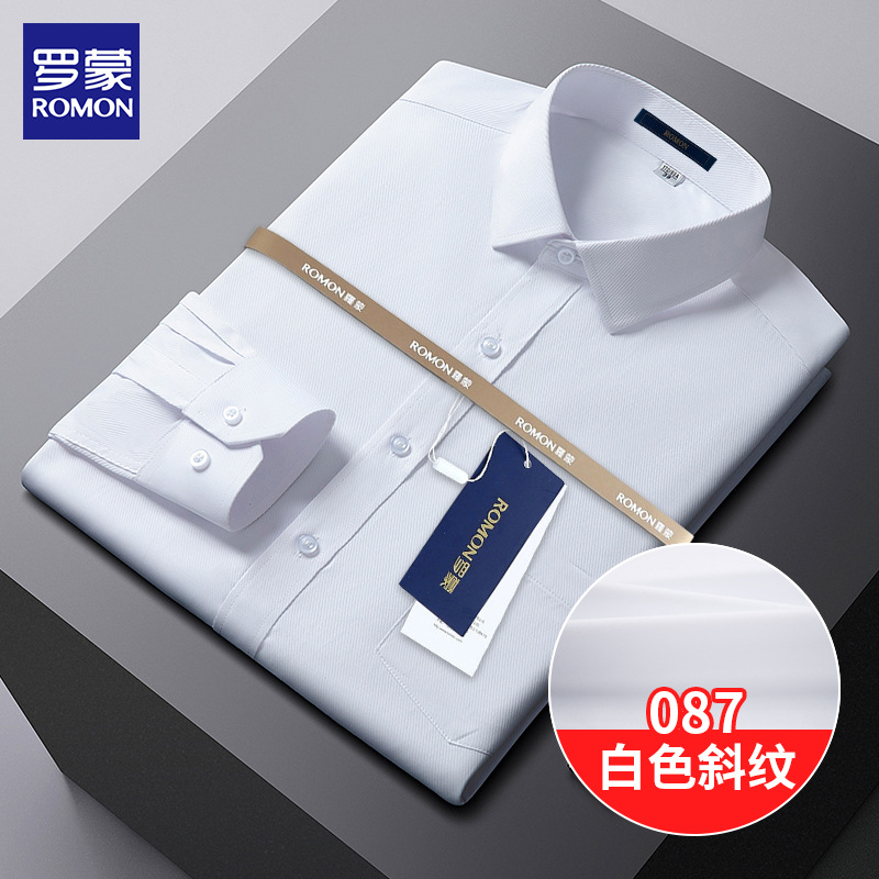 087白色斜纹 （长袖） / 38 （165/84A）