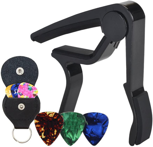 Folk guitar capo ukulele electric guitar clip Guitar capo free pick + pick clip
