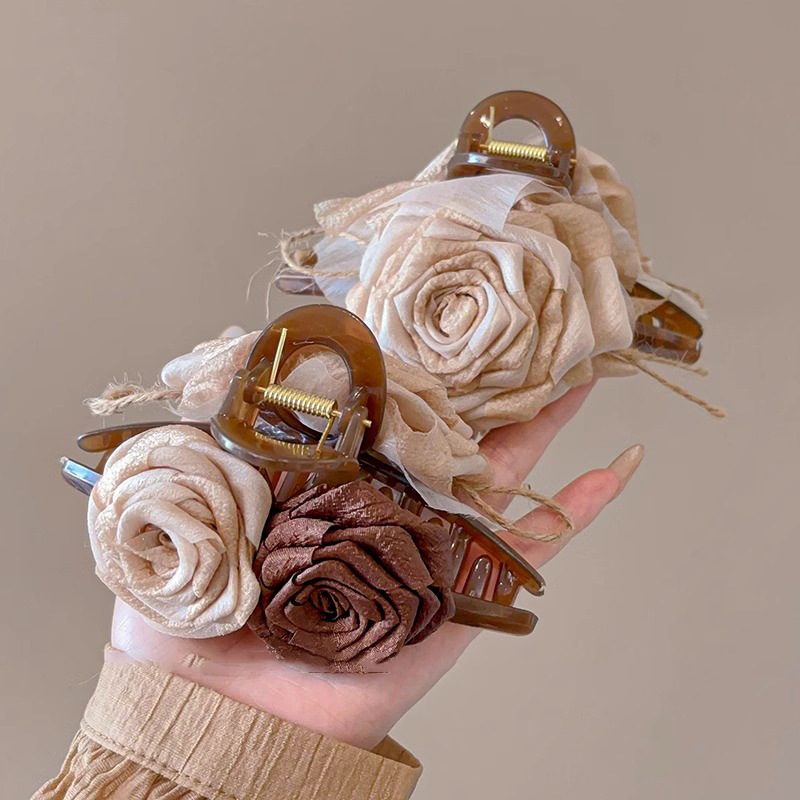 Restaurante chino de la misma rosa seca clip de agarre de cabeza de mujer clip de cabello flores clip de tiburón clip de cabello