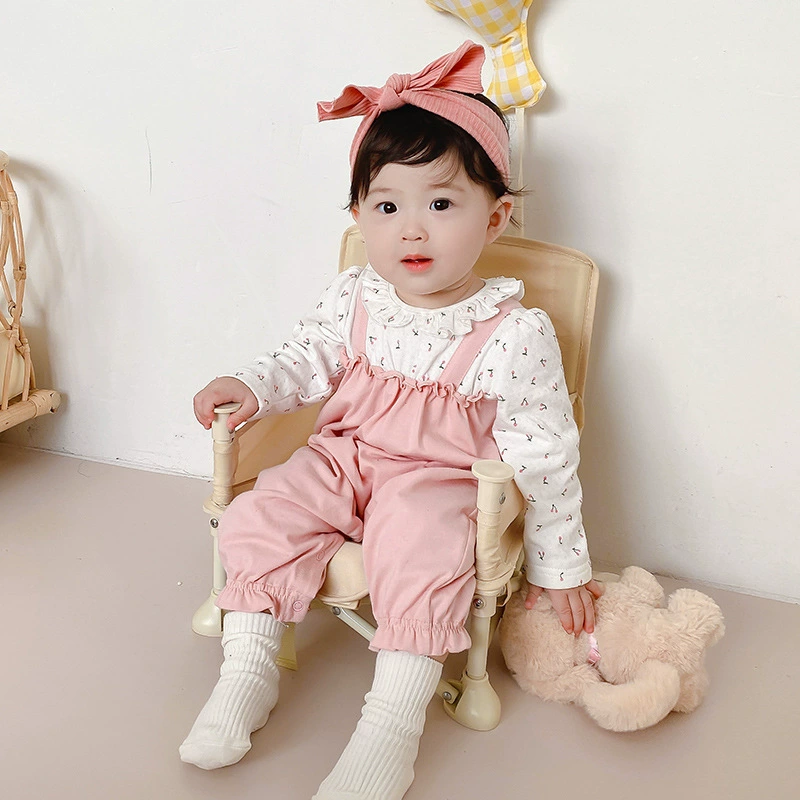 Детский комбинезон в Корейском стиле ins на весну и осень в Корейском стиле с длинными рукавами, комбинезон из двух частей, комбинезон для новорожденных