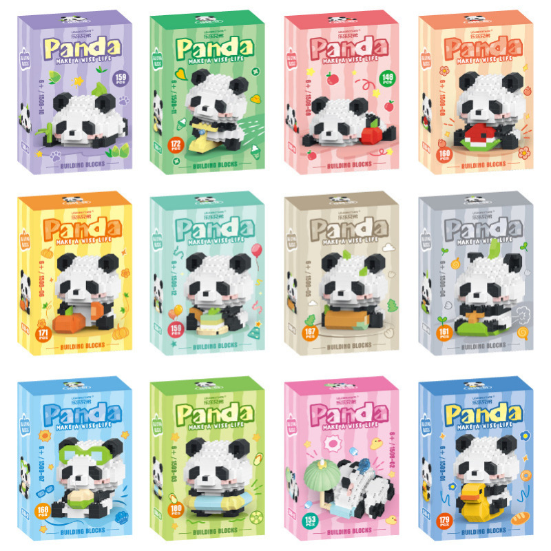 Compatible Building Blocks W1508 Panda Model Micro-Diamond Small Particle Educational Assembly Decoration Toy Building Blocks Gift Wholesale