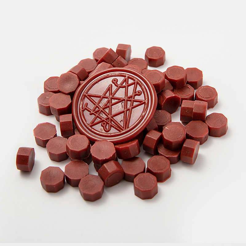 Cera de pintura al fuego, juego completo de sellos de pintura al fuego, octogonal, transparente, colorido, bolsa de colores mezclados, cera, venta al por mayor barata