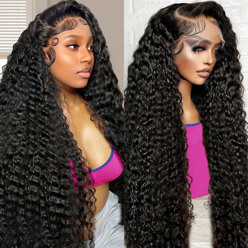 Deep Wave Lace Front Wigs Human Hair Real Hair Lace Front Wigs