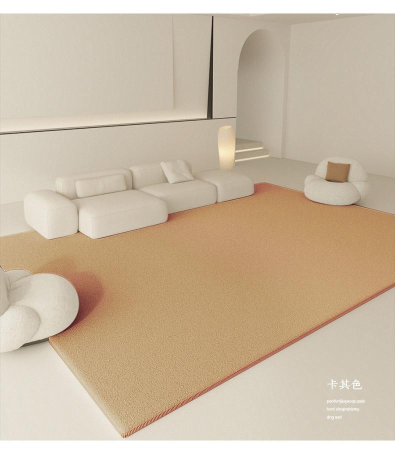 Winter Cream Style Living Room Carpet Thickeneded Plush Accessible Luxury High-End Coffee Table Blanket Pure Color Bedroom Floor Mat Wipeable and Washable