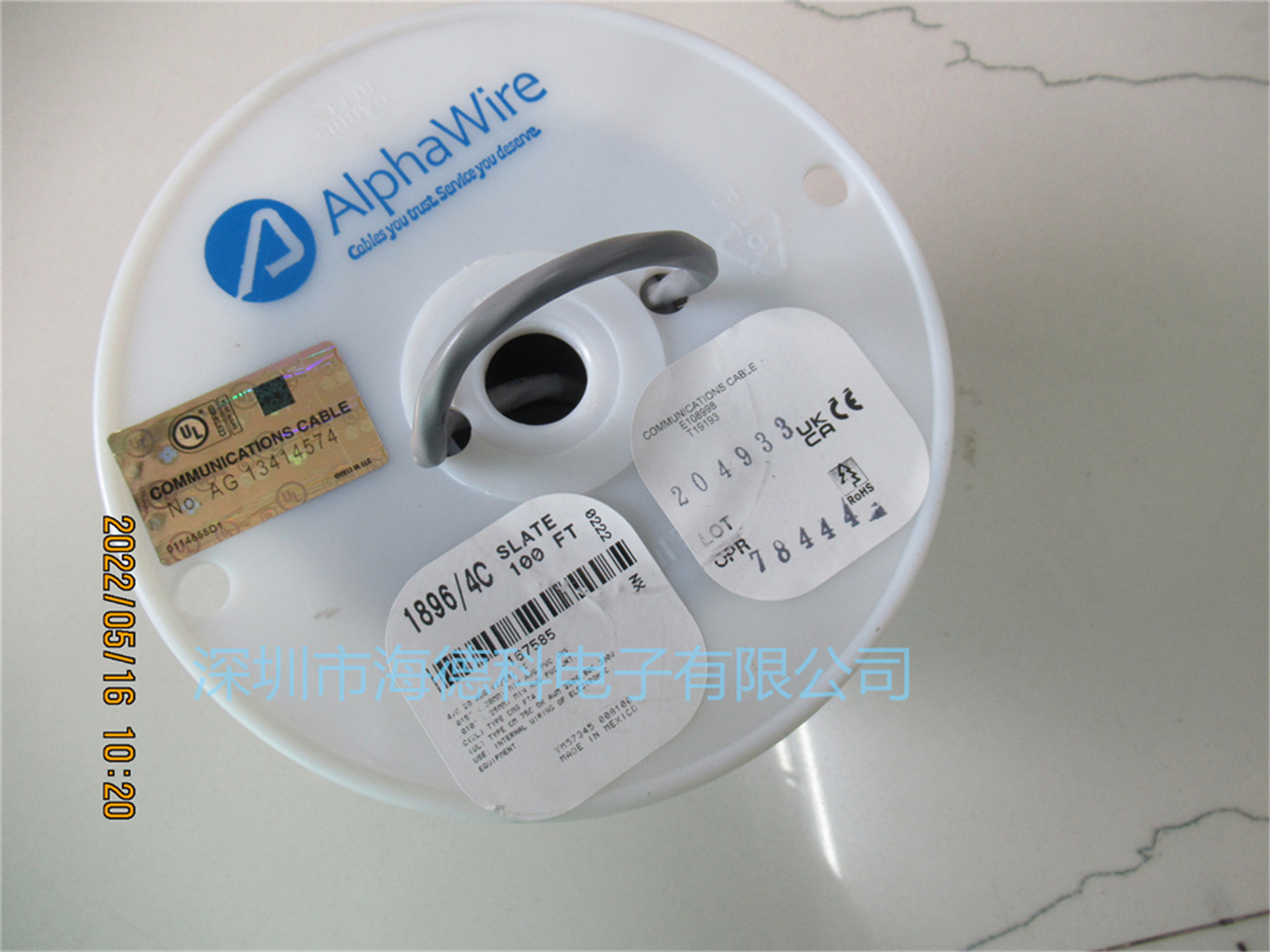 海德科电子  SR-PVC Alpha wire电线422010棕红橙黄绿蓝紫灰白黑