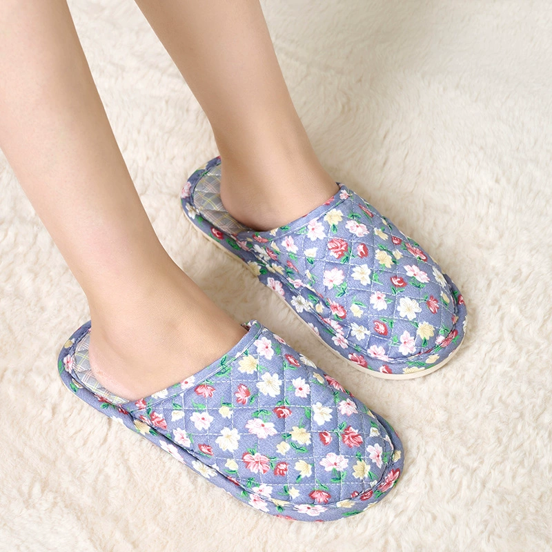 Домашние тапочки Four Seasons, бесшумные домашние дышащие парные тканевые тапочки, осенне-зимние новые напольные тапочки с мягкой подошвой