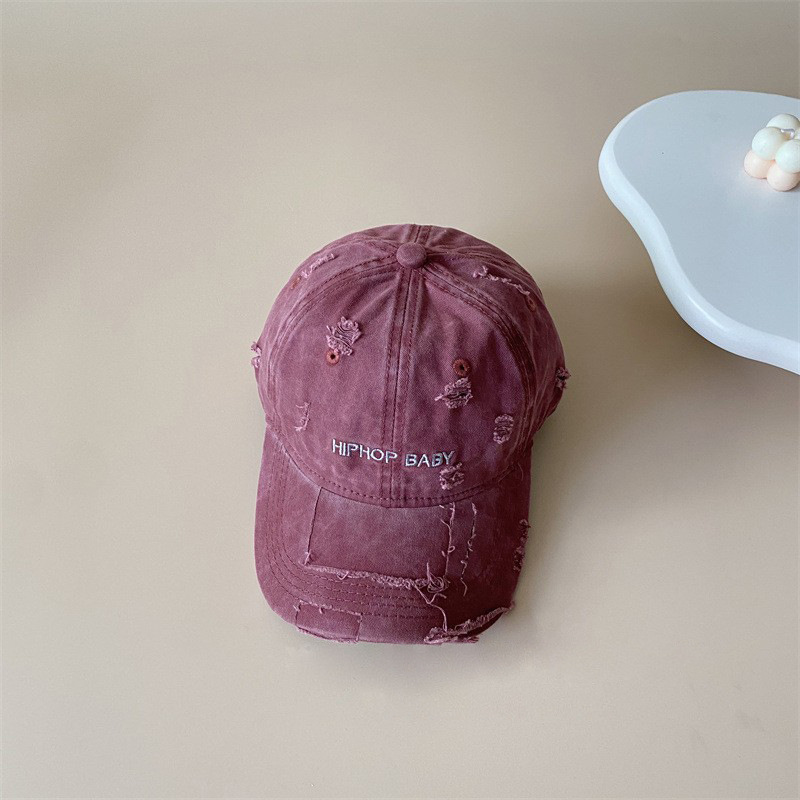 Primavera y otoño personalidad de otoño sombrero de sol para niños gorra de lengua de pato estilo coreano agujero mendigo sombrero de béisbol para niños