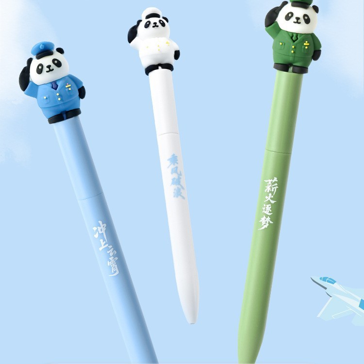 乐派2123海陆空扭扭中性架装笔创意学生刷题旋转出芯速干签字黑笔|undefined