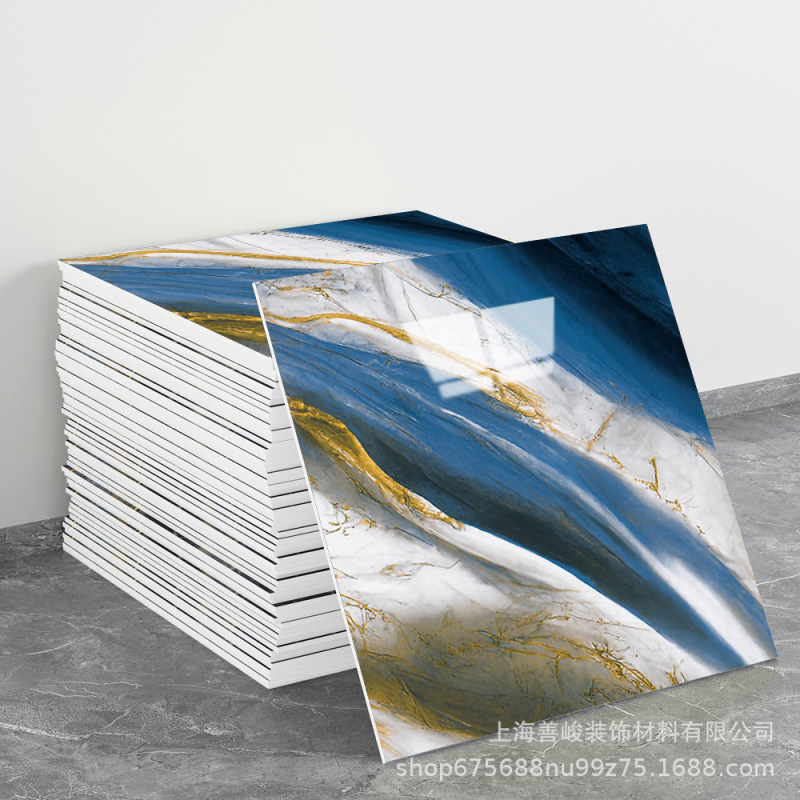 跨境出口批发30*30cm 仿瓷砖大理石纹自粘墙壁纸护墙板铝塑板贴纸|undefined