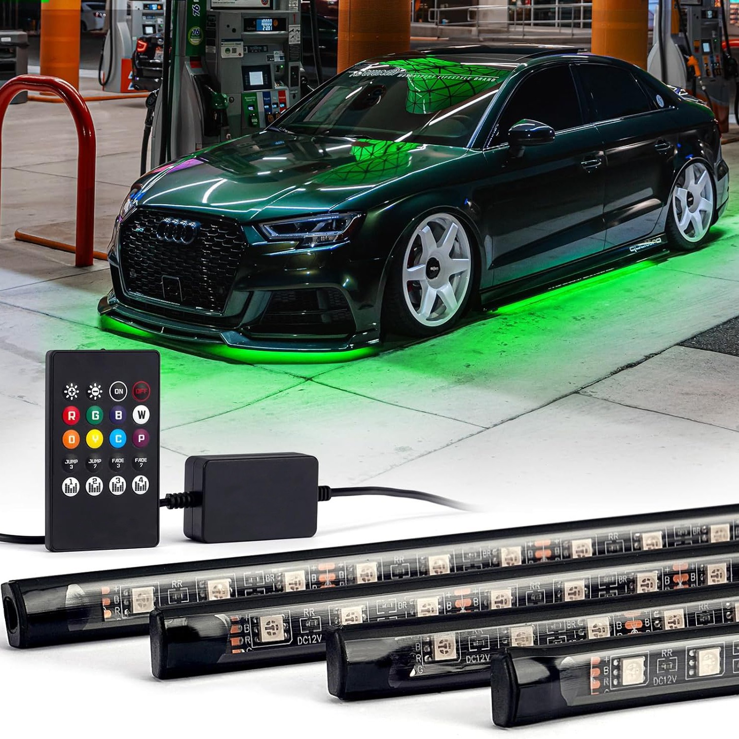 Cross border hot selling car LED chassis lights, colorful voice controlled ambient lights, APP Bluetooth multifunctional warning lights, modified lights