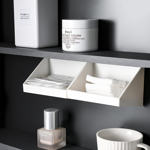 New Japanese-style mirror cabinet cosmetics makeup remover cotton sorting box wall-mounted mirror cabinet partition under the oblique storage box