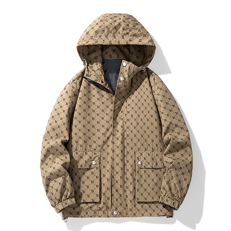 La letra B tendencia de moda casual chaqueta para hombres primavera y otoño 2023 suelta chaqueta con capuz para hombres guapo