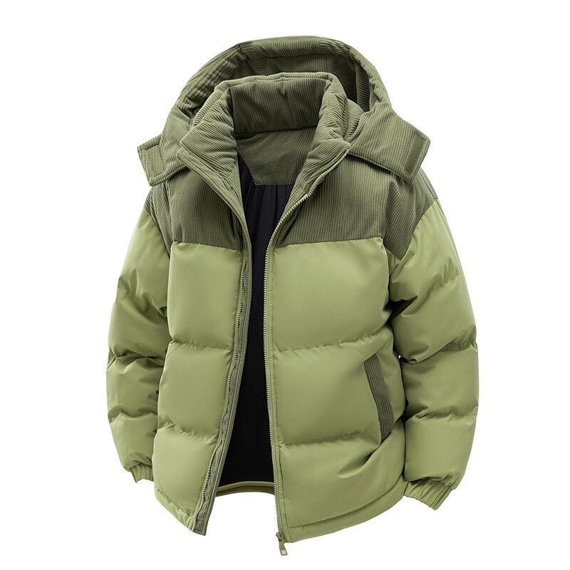Cross-border men's cotton coat with fleece lining, 2025 winter new model, thickened, warm, cold-proof, trendy, with double zipper