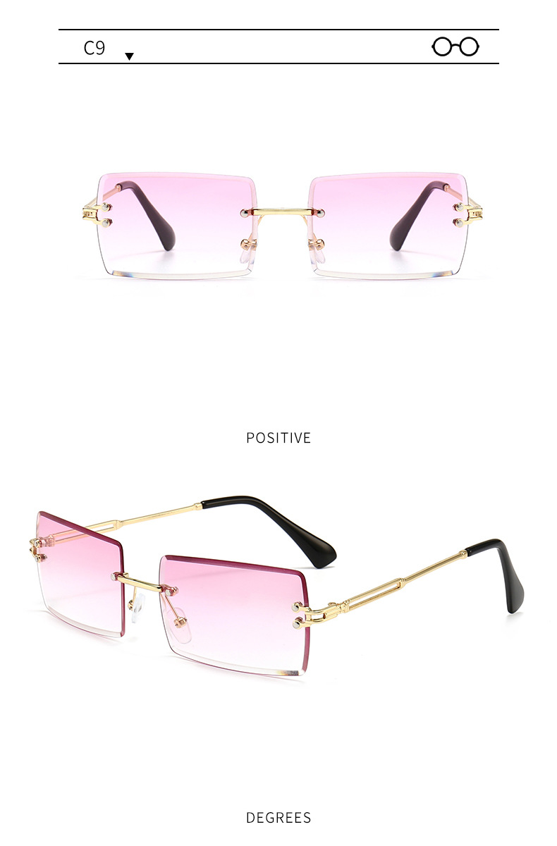 New Fashion Frameless Trimming Square Sunglasses display picture 19
