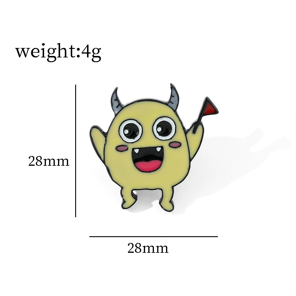 Funny creative brooch, cute metal monster, badge, accessory, pin, halloween, European style