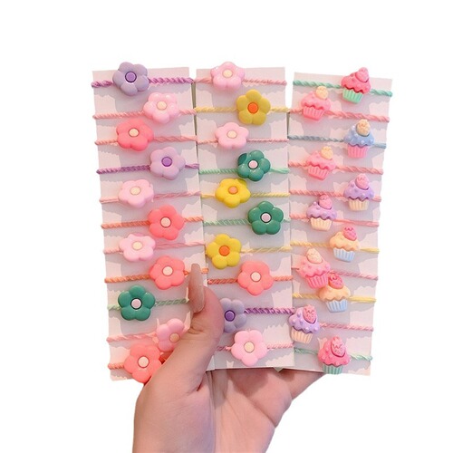 Children's elastic hair tie cute flower cartoon hair rubber band hair accessory hair ribbon for girls, baby headband hair ornament