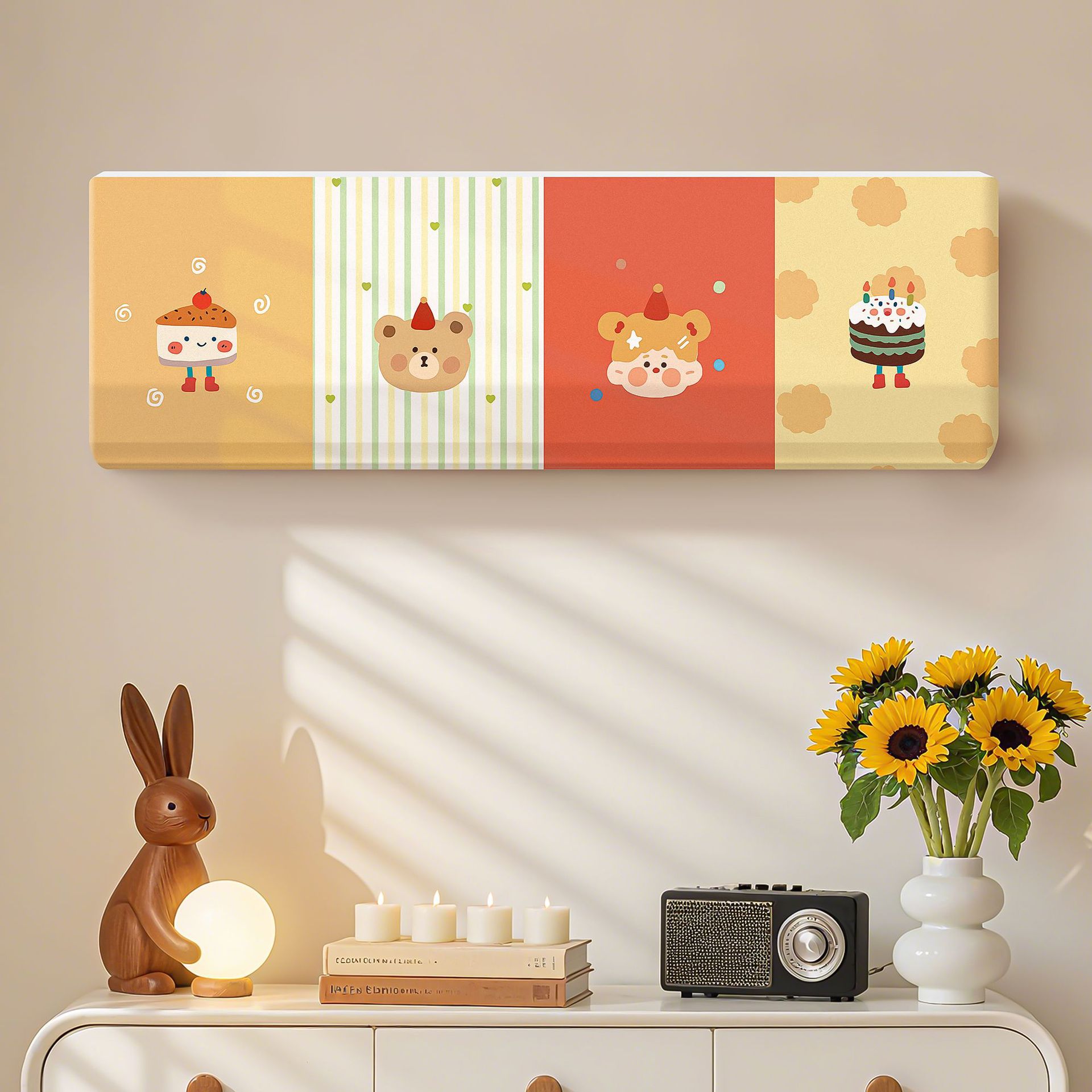 2025 nuevo aire acondicionado cubierta de polvo todo incluido tela elástica colgante cubierta de protección general de alta inducción cubierta de aire acondicionado