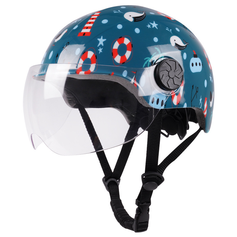 Casco de coche eléctrico para niños Casco de motocicleta de coche de batería para niños y niñas 3C certificado casco de seguridad de dibujos animados para bebés