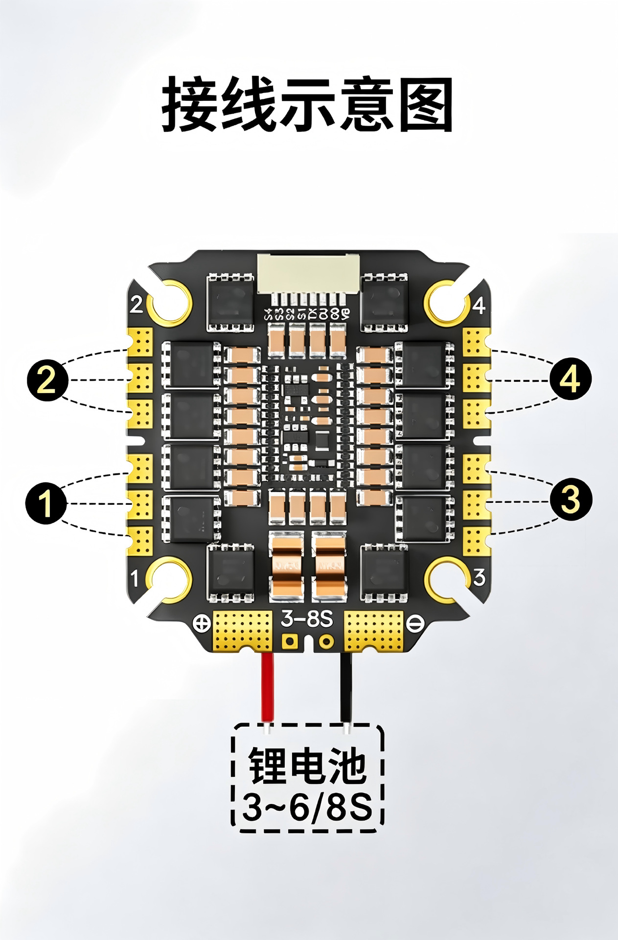 Aocoda-RC 3055/3065/3075 AM32 32Bit 55A/65A/75A four-in-one electronic regulator