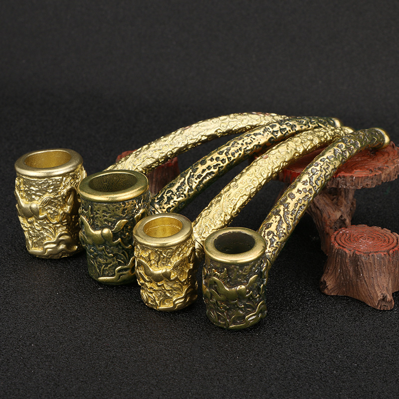 2024新款骏马奔腾黄铜烟斗仿古做旧生肖马烟杆循环烟具工艺品收藏