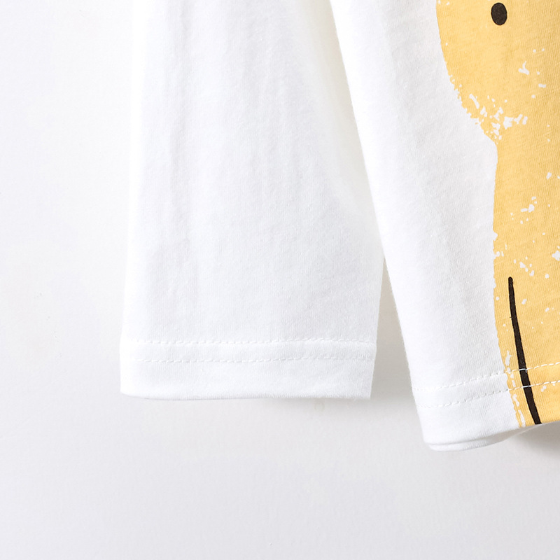 JOJOBEBE otoño nueva ropa infantil europea y americana Camiseta de algodón de manga larga de dibujos animados cuello redondo Camiseta de los niños