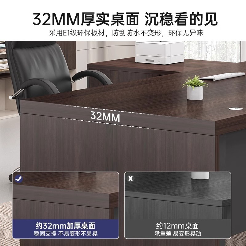 Mesa de escritorio Mesa de jefe Mesa de oficina individual Mesa de escritorio Mesa de computadora de escritorio Mesa de liderazgo de lujo Mesa de gerente ejecutivo