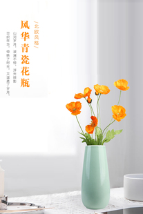 Jingdezhen Ceramic Vase Flower-arranging Hydroponic Flower-arranging ins Style Porcelain Ornaments Modern Light Luxury Floral Dining Table Decoration