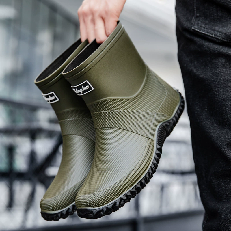 Модные короткие износостойкие резиновые сапоги для пар, черные резиновые сапоги унисекс, трансграничная дропшиппинг, оптовая продажа обуви для рыбалки на открытом воздухе