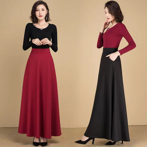 Full-length skirt, big swing dress, A-line skirt, high-waisted and slender, plus-size women's dance dress, tall women's dress, summer