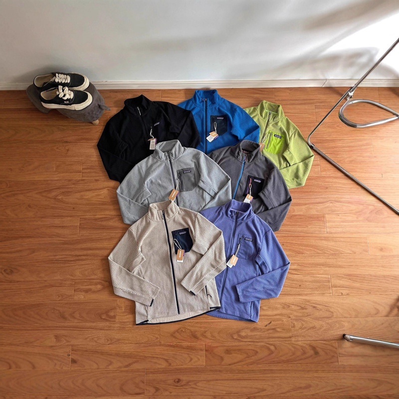 Pata m's R1Air Zip Neck Outdoor Warm Stand Collar Full Zipper Fleece Jacket Middle Layer