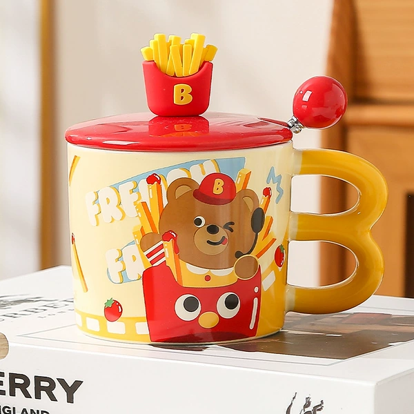 French fries bear (cup + lid + exclusive spoon)