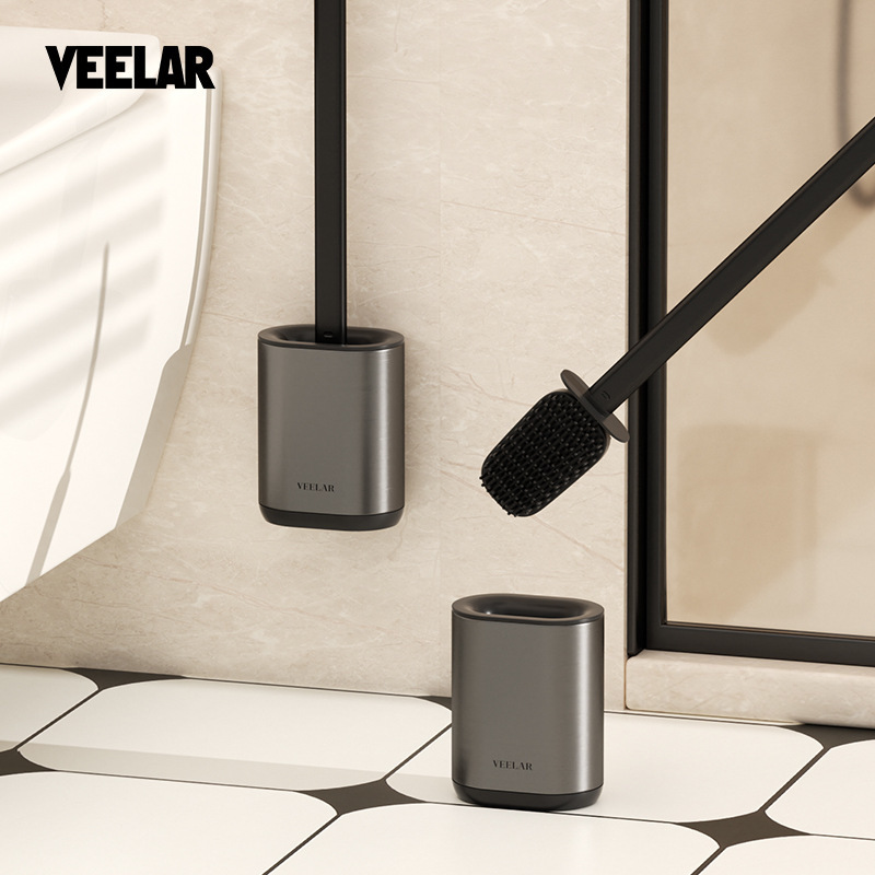 Veelar Toilet Brush for Home Use 2026 New Model Bathroom Wall-Mounted Silicone No-Drill Cleaning Tool