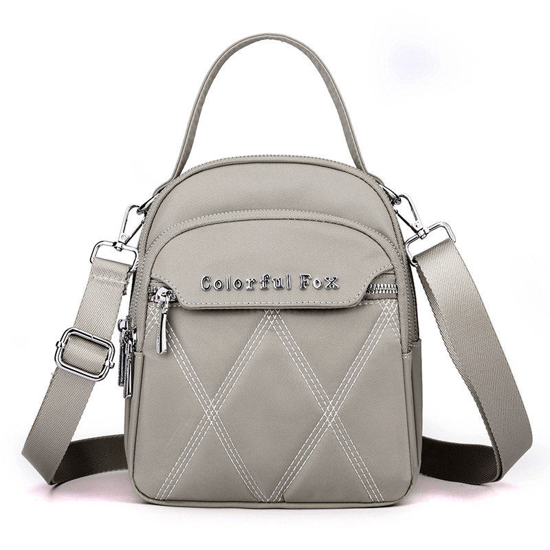 Borsa a tracolla ricamata per il cambio delle chiavi, da donna, per il tempo libero all'aperto, con tracolla multistrato, edizione coreana, colorata Fox_voghion.com