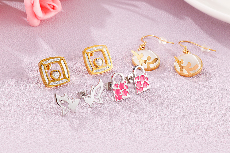 stainless steel necklace earrings jewelry set wholesale