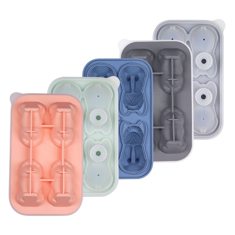 Bandeja de Hielo de Silicona, Molde Transparente para Bolas de Hielo, Cubitos de Hielo para Whisky, Bandeja de Hielo Grande de Silicona con Forma de Perro Bulldog Corgi