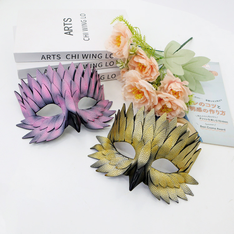 Halloween máscaras de pico de pájaro horrores festivales espectáculos de baile de máscaras carnaval búho máscaras de plumas