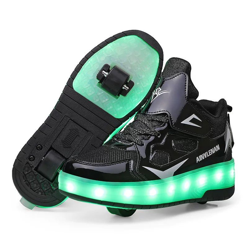 Flashing LED Roller Skates for Adults, Light-Up Two/ and Four-Wheel Models, Sizes EU 27–43