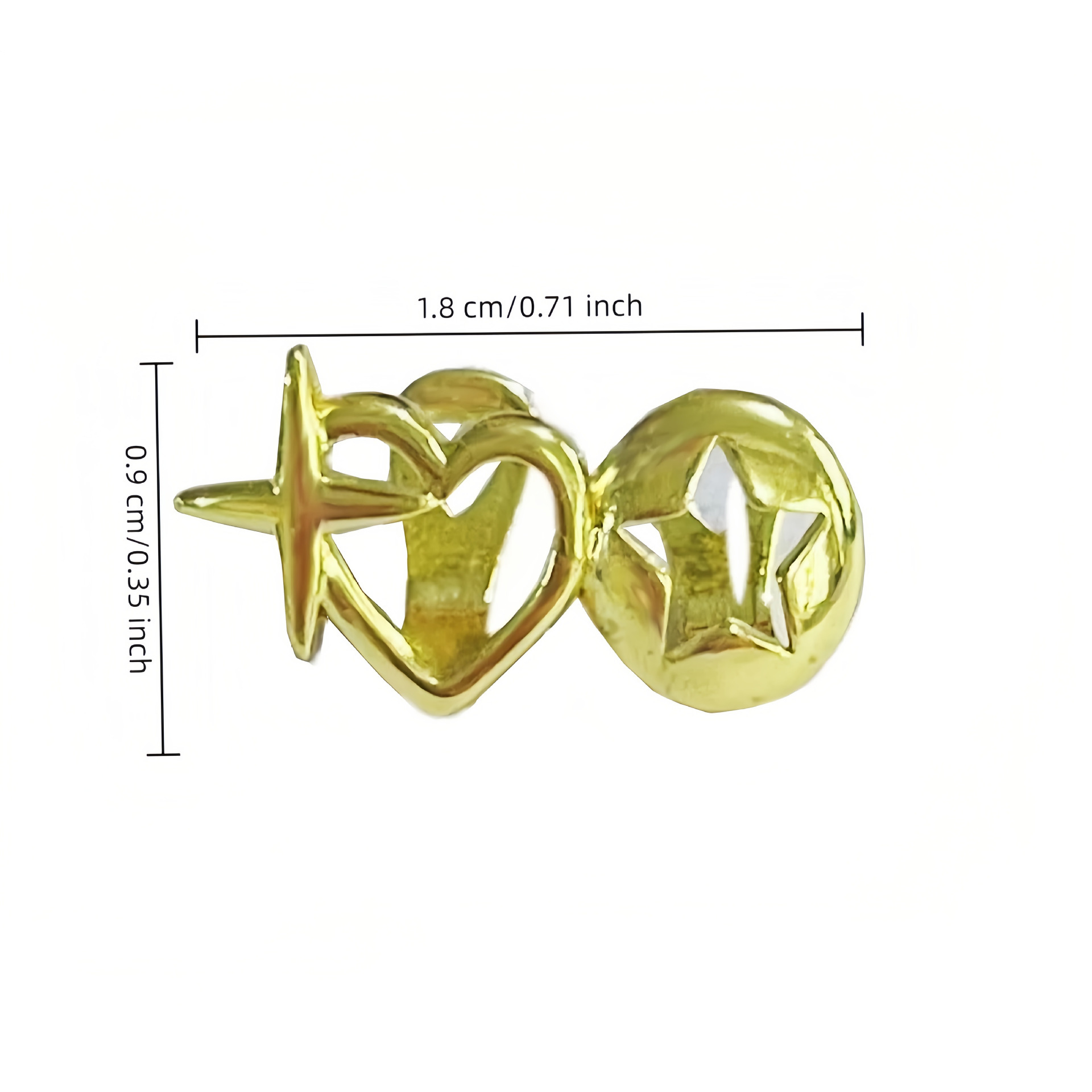 Brass Material Hip-Hop Star Heart Shape Brass Inlay Zircon Unisex Grillz