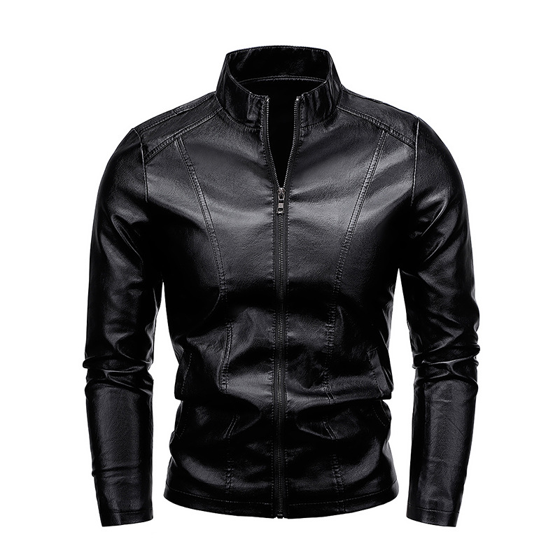 Cross-border nueva chaqueta de cuero casual de hombre chaqueta de cuero suelta chaqueta de cuero chaqueta chaqueta de cuero chaqueta de locomotora de comercio exterior de hombre chaqueta de cuero