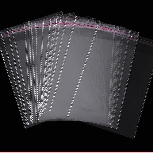 60*70cm (including opening) transparent clothing packaging bag, large size OPP self-adhesive bag with double 5 silk threads, 100 pieces per pack