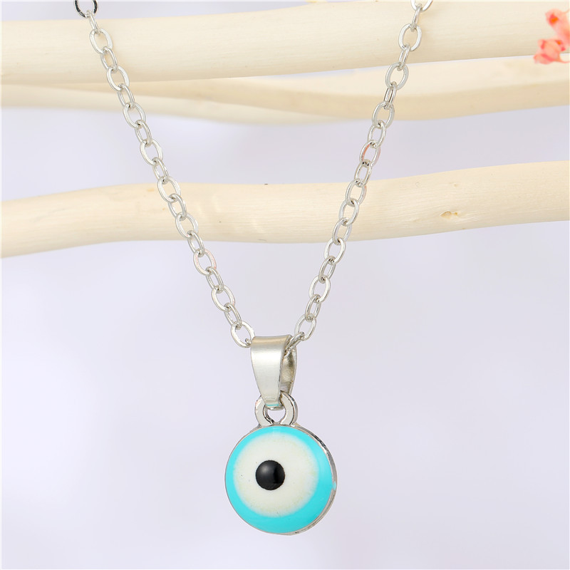 Bohemian Resin Round Eye Anhänger Halskette display picture 3