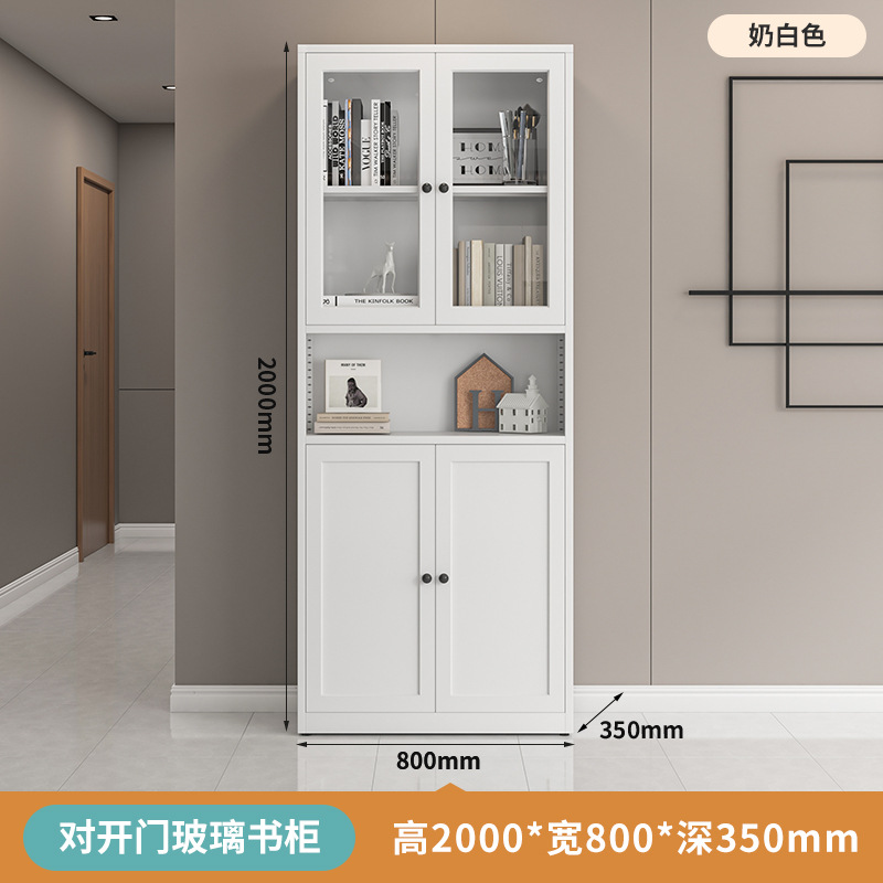 책장-열린 문 빈 위 유리 낮은 철 80*35*200cm