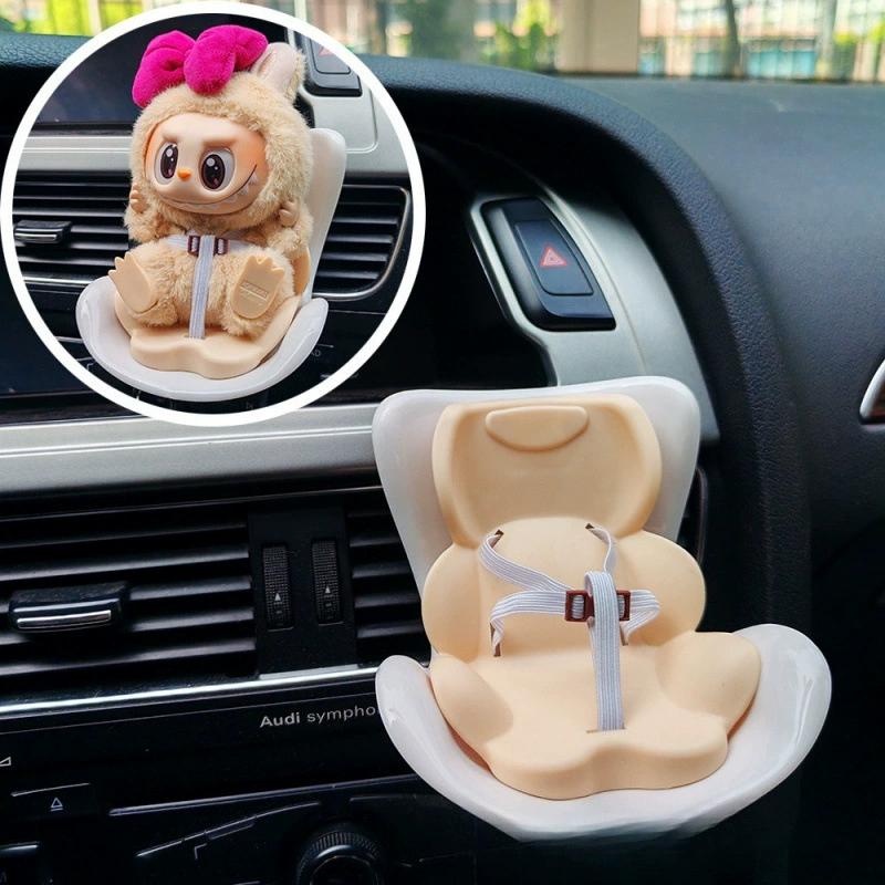 Новое мини-сиденье для автомобиля Labubu, украшения для автомобиля, милая мультяшная кукла, кукла, украшение интерьера автомобиля, ароматерапия